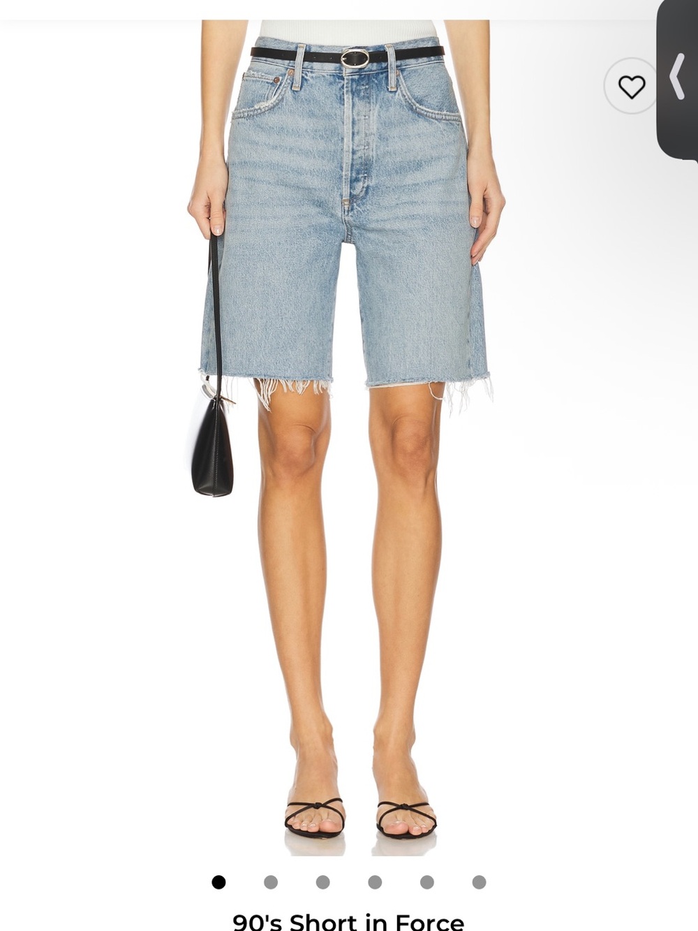 Agolde 90's Force Raw-Hem Denim Shorts in Light Blue